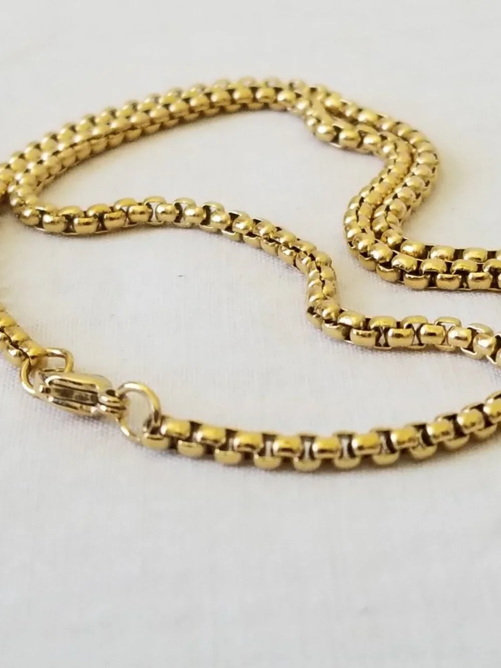NWT! Stainless Steel Dog Tag Style Pendant Necklace with Gold-Tone Finish